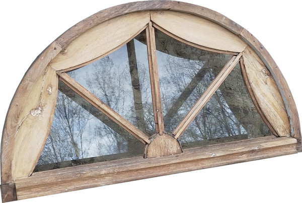 Paire d'Impostes En Chêne Blond Datant De 1834 Portes Et Fenêtres Anciennes Oeil De Boeuf