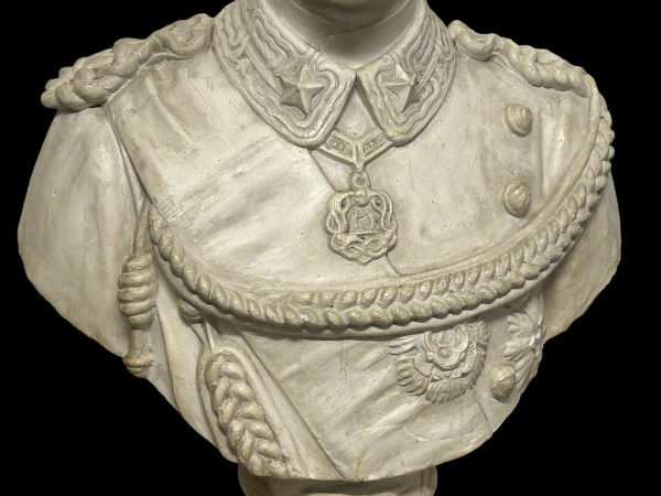 Humberto 1° Re d'Italia ( 1844-1900 ) Grande busto in gesso Inizio XIX secolo Humberto 1° Re d'Italia