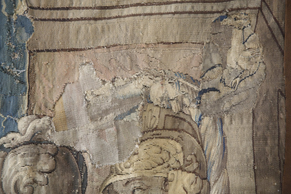 Element eines Wandteppichs Szene griechische Mythologie, Aubusson, Mitte 17.