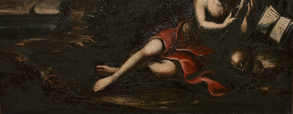 Olio su ardesia Maria Maddalena periodo XVIII secolo