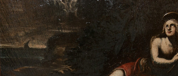 Olio su ardesia Maria Maddalena periodo XVIII secolo