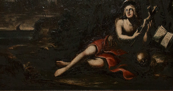 Olio su ardesia Maria Maddalena periodo XVIII secolo