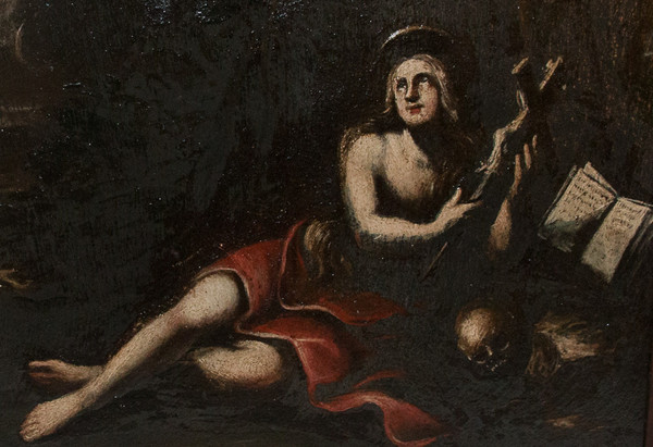 Olio su ardesia Maria Maddalena periodo XVIII secolo