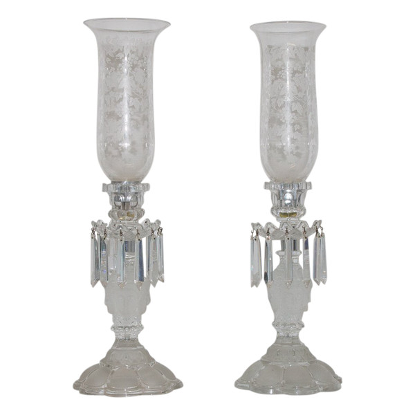 Pair Of Saint Louis Crystal Flambeaux "renaissance" Model