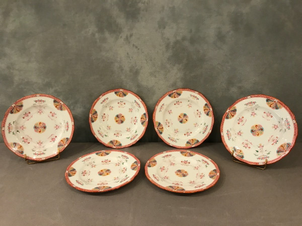 Set di 6 piatti in porcellana Minton del XIX secolo