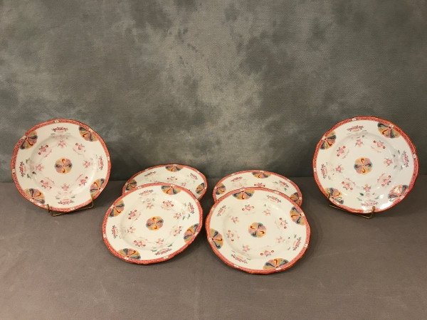 Set di 6 piatti in porcellana Minton del XIX secolo
