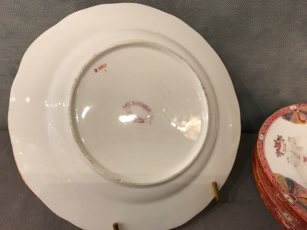 Set di 6 piatti in porcellana Minton del XIX secolo