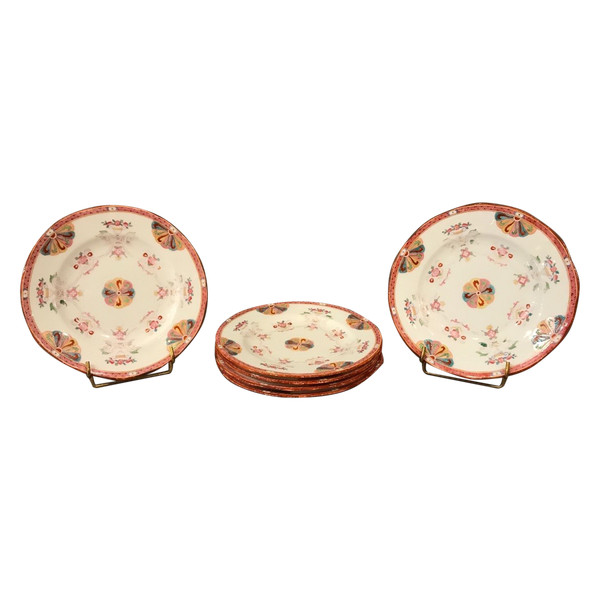 Set di 6 piatti in porcellana Minton del XIX secolo