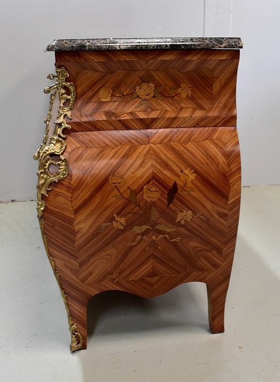  Importante Commode Tombeau en Bois de Rose, style Louis XIV - Milieu XXe 