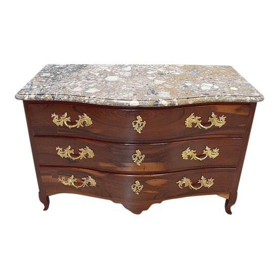  Commode Nantaise de Port en Bois d'Amarante massif, Époque Louis XV - 1770 