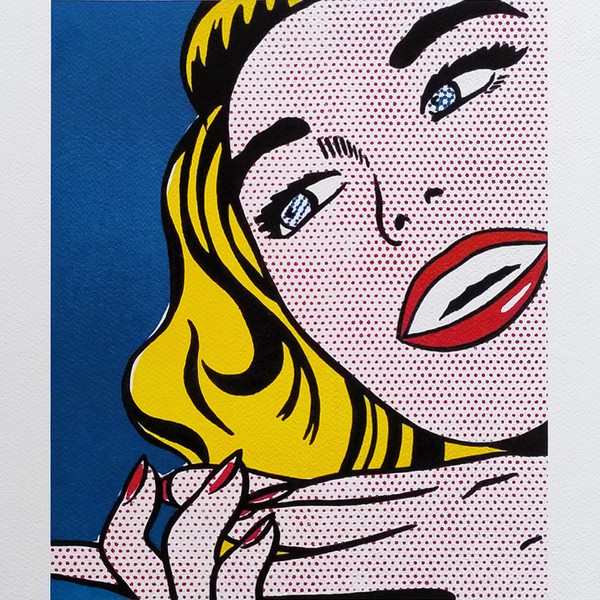 1980s Original Stunning Roy Lichtenstein "Smile Girl" Limited Edition Lithograph