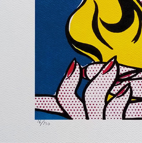 1980s Original Stunning Roy Lichtenstein "Smile Girl" Limited Edition Lithograph