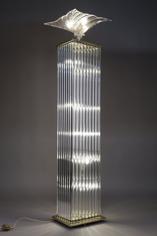 ART DECO-STYLE FLOOR LAMP MADE IN THE 70S FROM MURANO GLASS