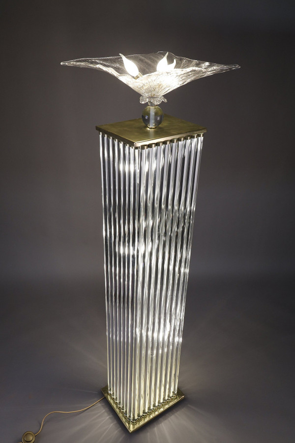 ART DECO-STYLE FLOOR LAMP MADE IN THE 70S FROM MURANO GLASS