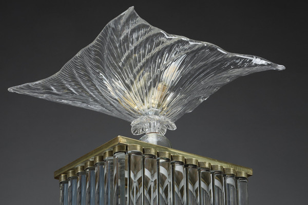 ART DECO-STYLE FLOOR LAMP MADE IN THE 70S FROM MURANO GLASS