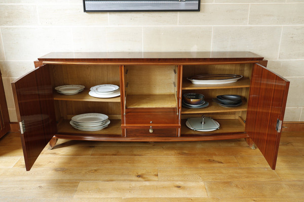 Credenza in palissandro e palissandro nello stile di Jules Leleu