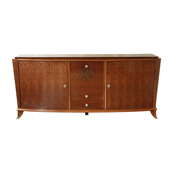 Credenza in palissandro e palissandro nello stile di Jules Leleu