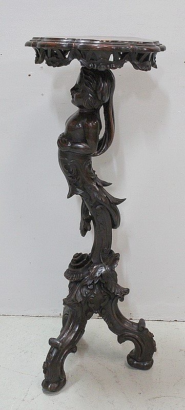  Sellette Putti en bois Sculpté - Fin XIXe 