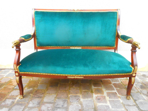Ensemble De Salon En Acajou Et Bronze Doré époque XIXe