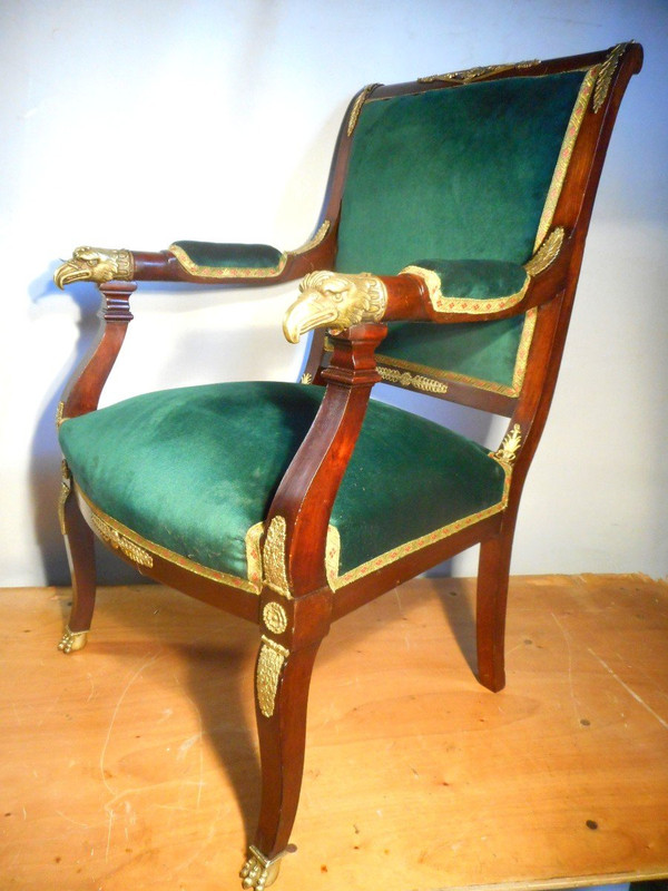 Ensemble De Salon En Acajou Et Bronze Doré époque XIXe