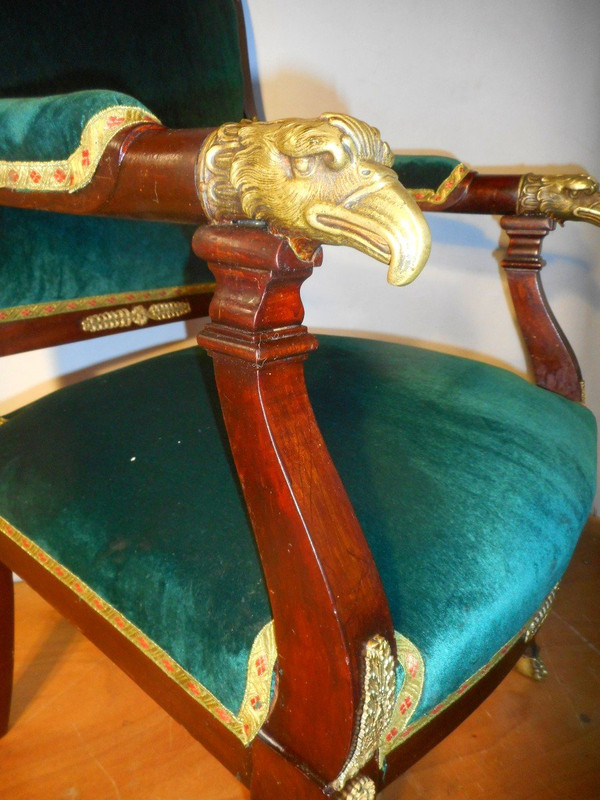 Ensemble De Salon En Acajou Et Bronze Doré époque XIXe