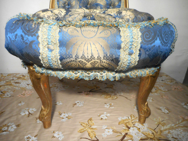 Coppia di poltrone imbottite in pura seta del periodo Napoleone III