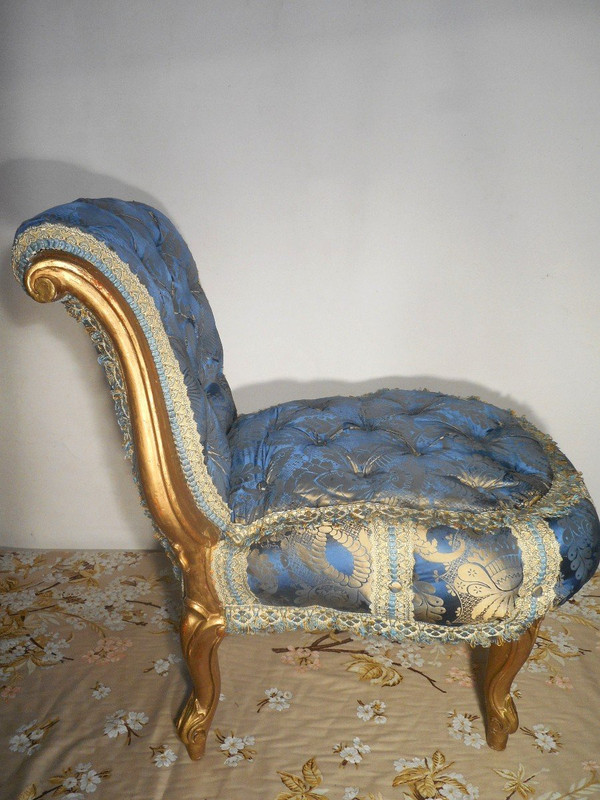 Coppia di poltrone imbottite in pura seta del periodo Napoleone III
