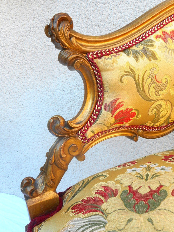 Paire De Fauteuil En Bois Doré d'Angle époque XIXe