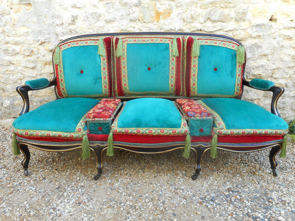 Ensemble De Salon 11 Pièces époque XIXe En Palissandre Et Bronze Doré
