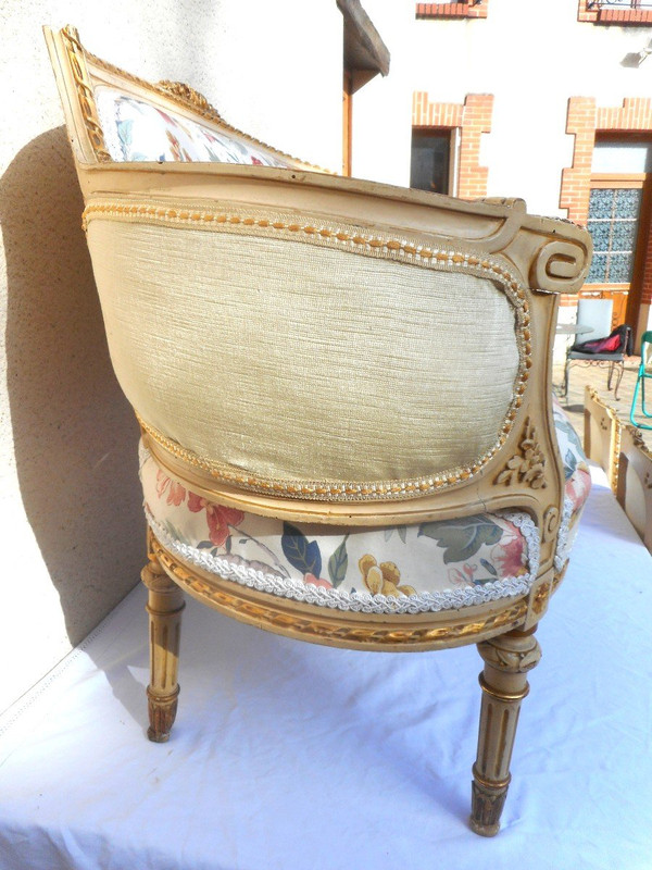 Ensemble De Salon sculpté époque XIXe En Bois Laqué Et Doré