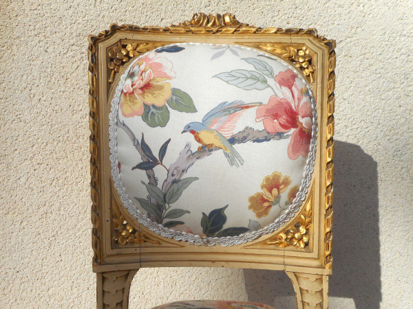 Ensemble De Salon sculpté époque XIXe En Bois Laqué Et Doré