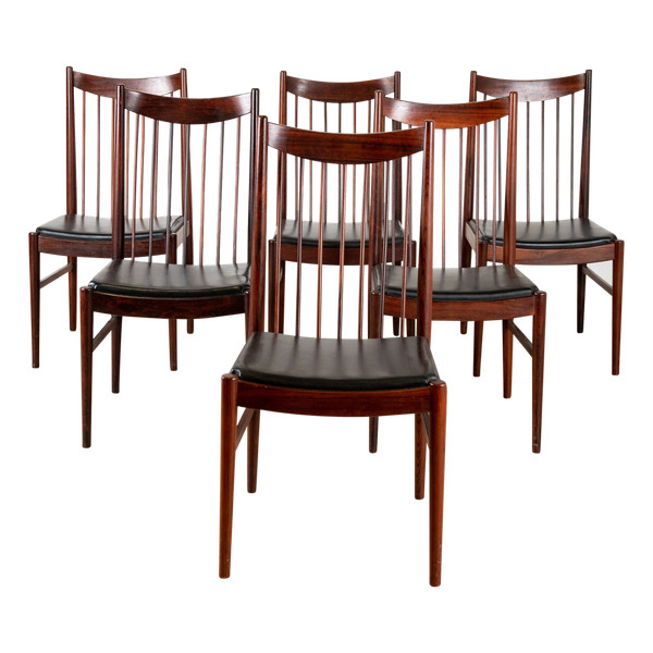 6 rosewood chairs, Arne Vodder, Sibast furniture, Denmark