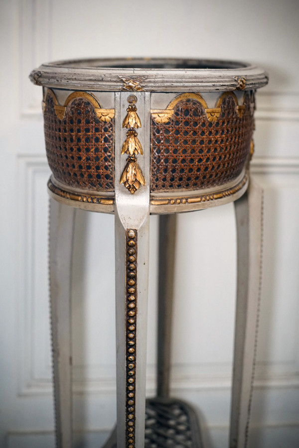 Large Caned Wood Planter Louis XVI Style