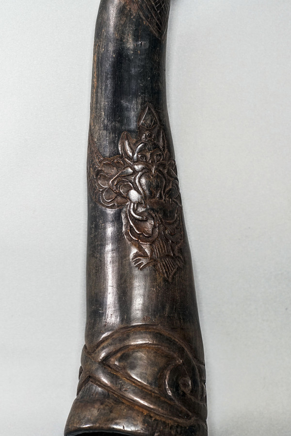 CORNE DE RITUEL BOUDHISTE, Tibet Thungra 