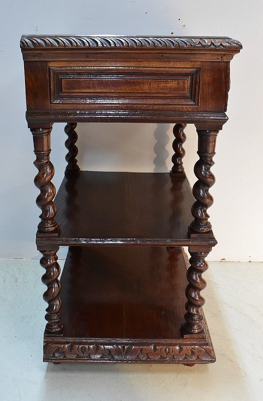  Petite Desserte en Chêne style Louis XIII - Époque 1900 