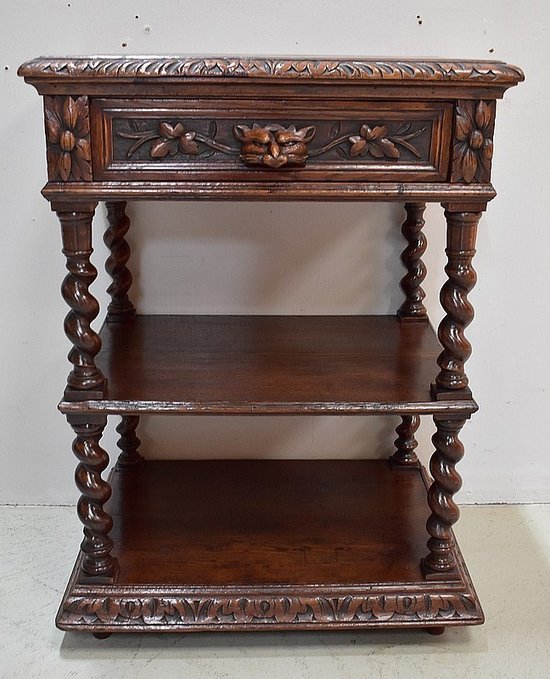  Petite Desserte en Chêne style Louis XIII - Époque 1900 