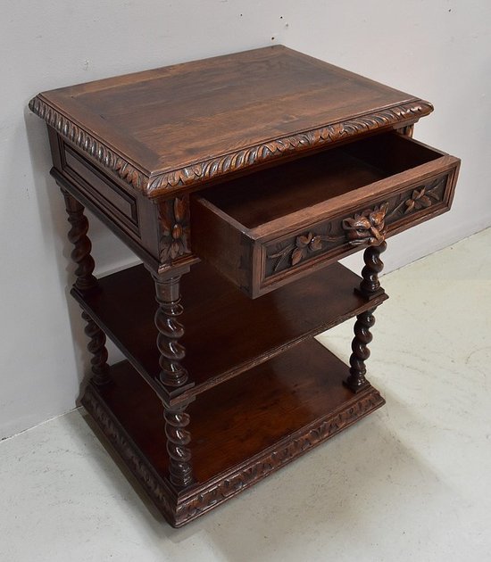  Petite Desserte en Chêne style Louis XIII - Époque 1900 