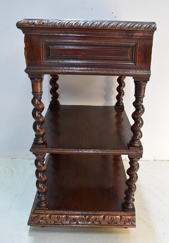  Petite Desserte en Chêne style Louis XIII - Époque 1900 