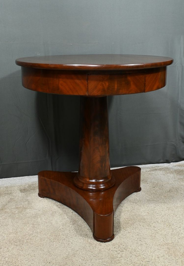 Mahogany pedestal table, Empire period - Early 19th century