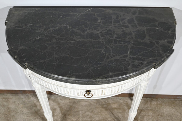 Console Demi-Lune en Bois Réchampi, style Louis XVI – Début XIXe