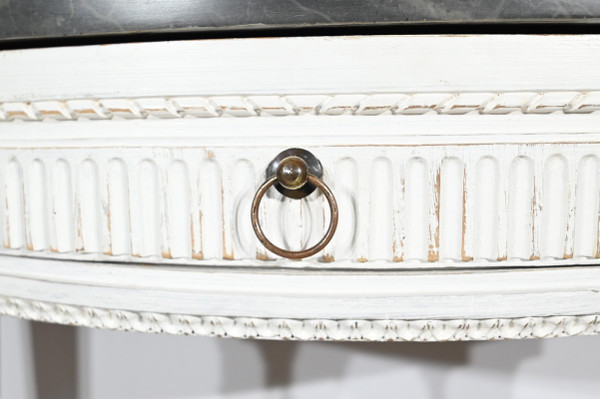 Console Demi-Lune en Bois Réchampi, style Louis XVI – Début XIXe