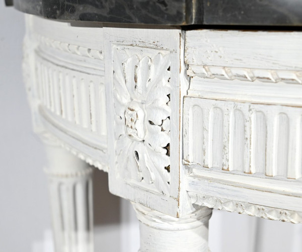 Console Demi-Lune en Bois Réchampi, style Louis XVI – Début XIXe