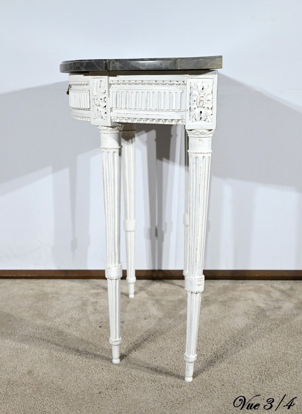 Console Demi-Lune en Bois Réchampi, style Louis XVI – Début XIXe