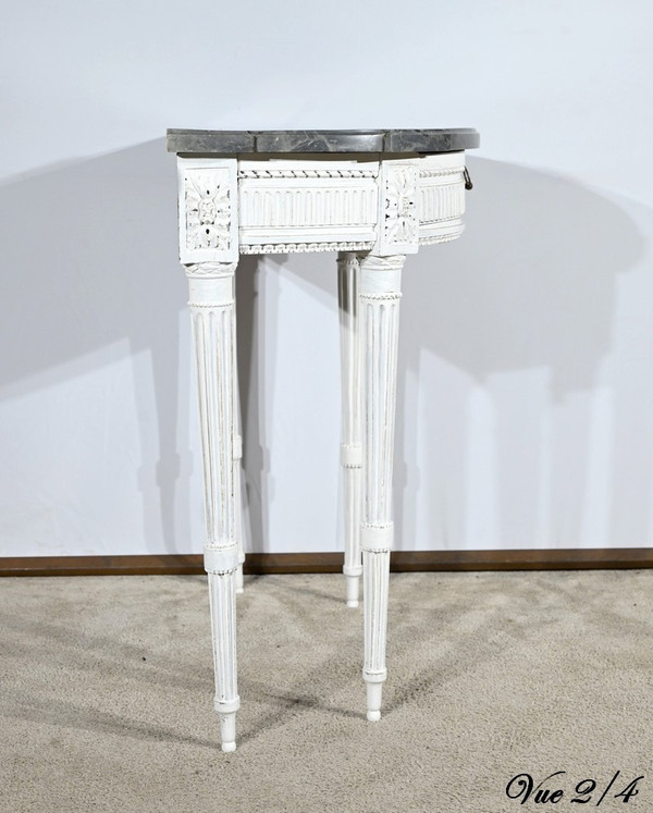 Console Demi-Lune en Bois Réchampi, style Louis XVI – Début XIXe