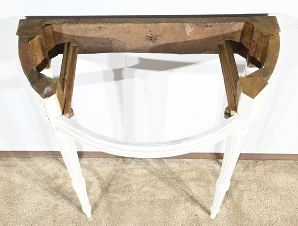 Console Demi-Lune en Bois Réchampi, style Louis XVI – Début XIXe