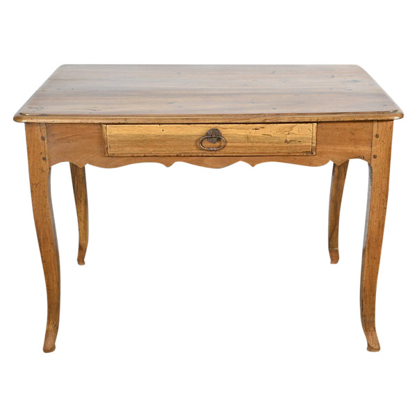 Walnut and cherry wood bureau table, Louis XV style - Early 19th century