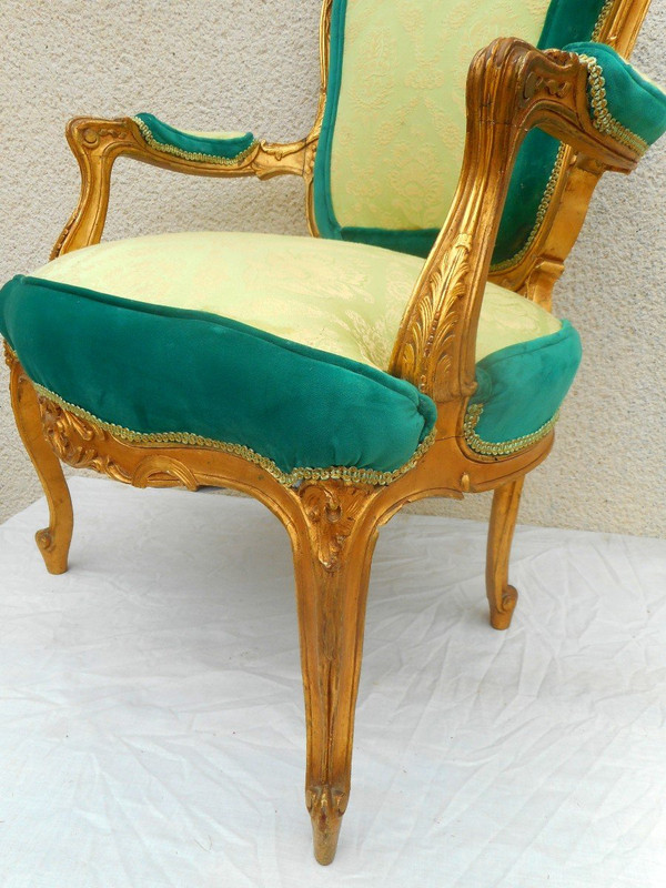 Suite Quatre Fauteuils En Bois Doré époque XIXe