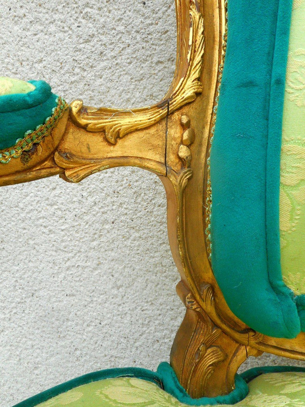 Suite Quatre Fauteuils En Bois Doré époque XIXe