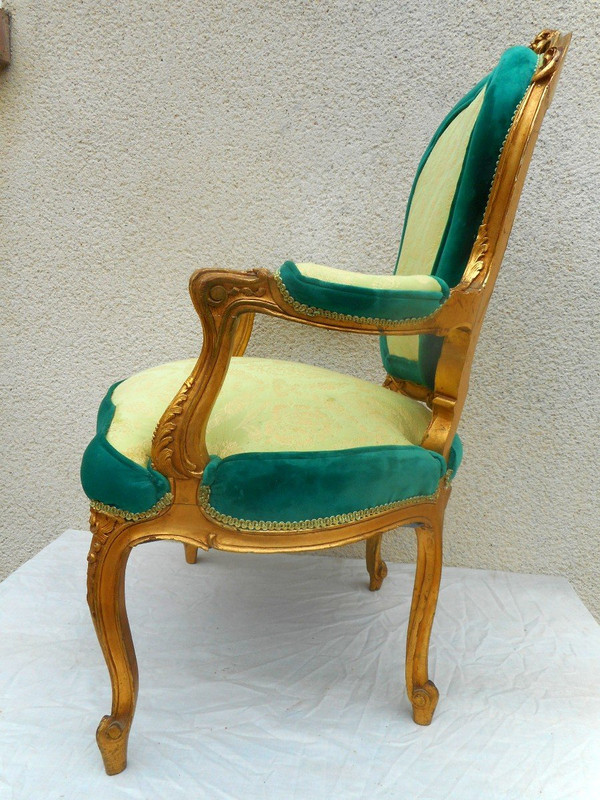 Suite Quatre Fauteuils En Bois Doré époque XIXe