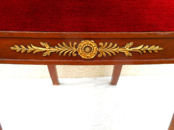 Suite Of Six Empire Period Chairs In Mahogany And Gilded Bronze